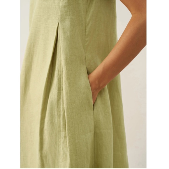 100% Linen Sleeveless A-Line Maxi Dress TARA - Picture 4 of 10